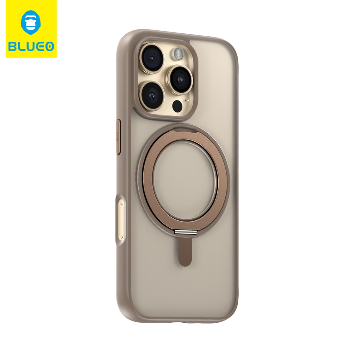 BLUEO MagSafe-Compatible 360° Döner Stand Skin Friendly Matte Case for iPhone 16 Pro · 2