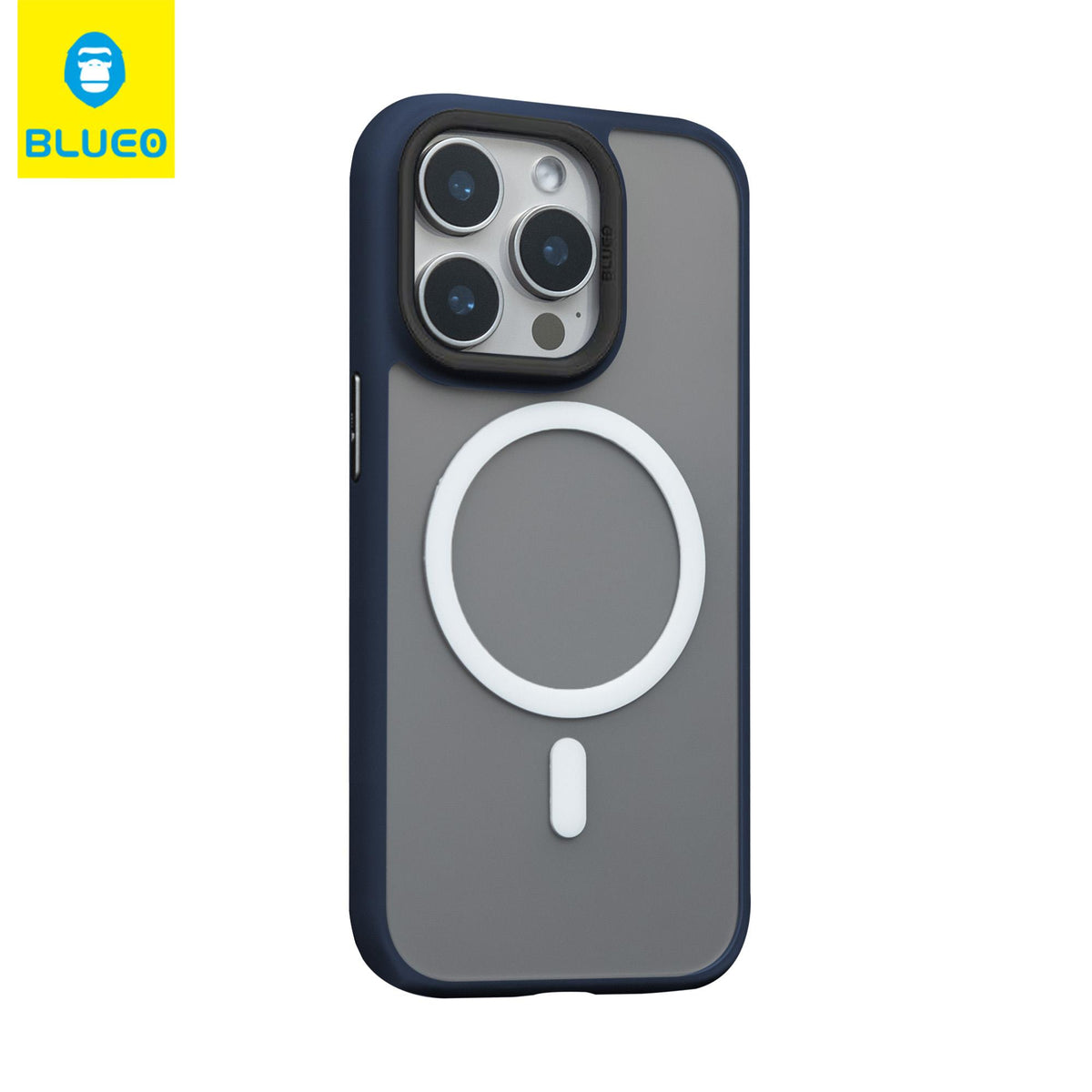 BLUEO MagSafe-Compatible Fingerprint-Resistant Metal Buttons Frosted Case for iPhone 15 Pro · 2