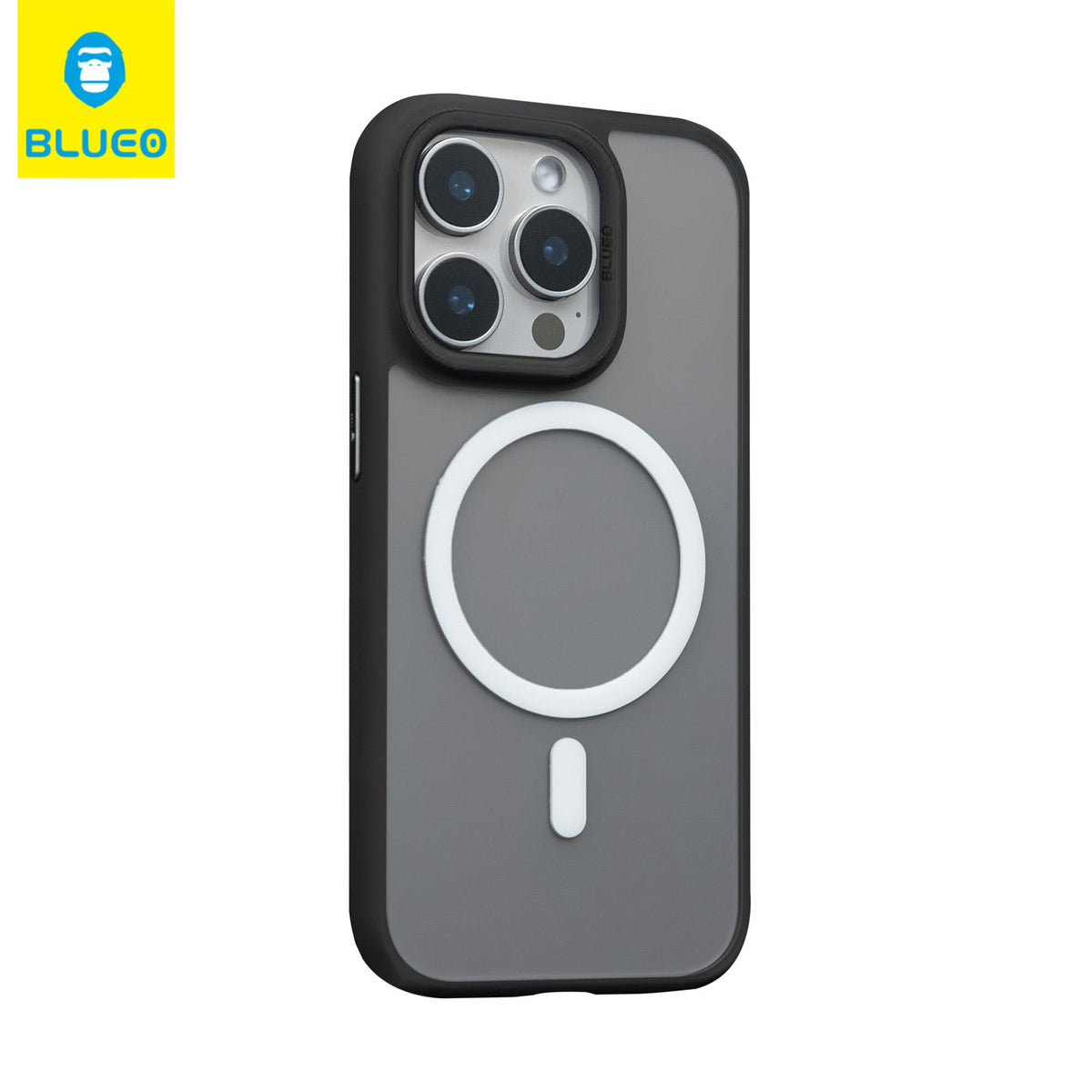 BLUEO MagSafe-Compatible Fingerprint-Resistant Metal Buttons Frosted Case for iPhone 15 Pro Max · 2