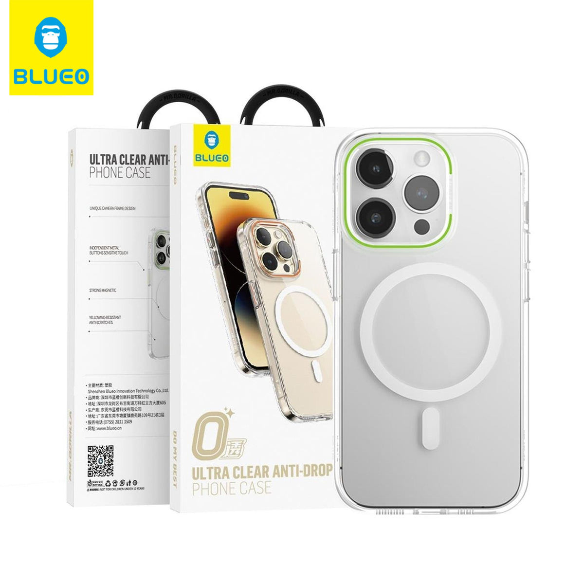 BLUEO MagSafe-Compatible, Camera Protection Çıkıntılı Premium Hard-Shell Clear Case for iPhone 14 Pro · 3