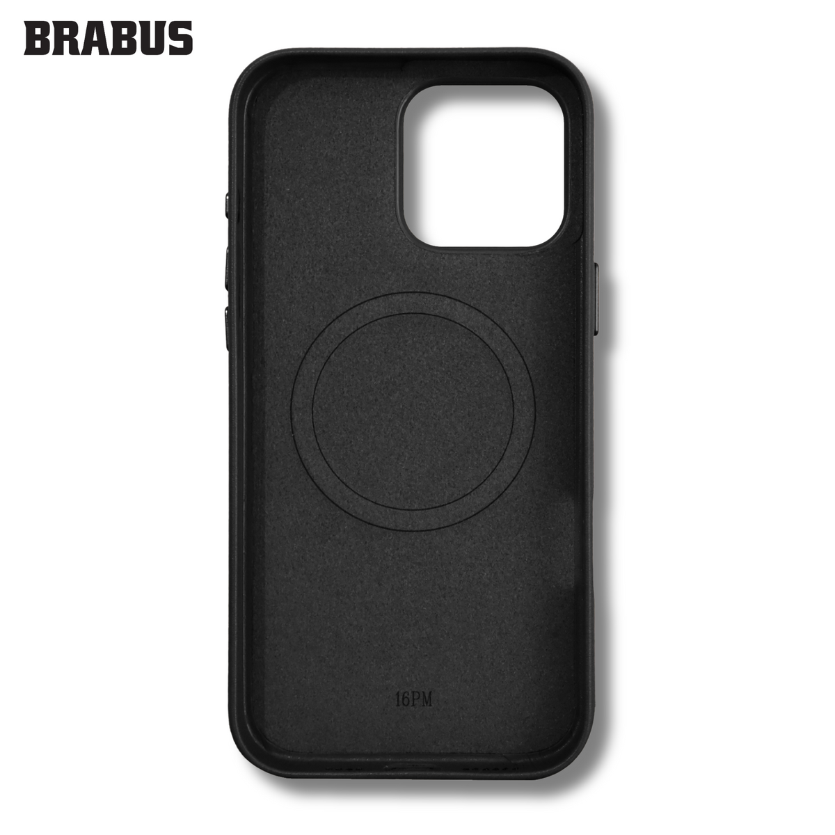 BRABUS iPhone 11 Gold MagSafe Detail Deri Görünümlü Velvet-Lined Tax Silicone Case · 3