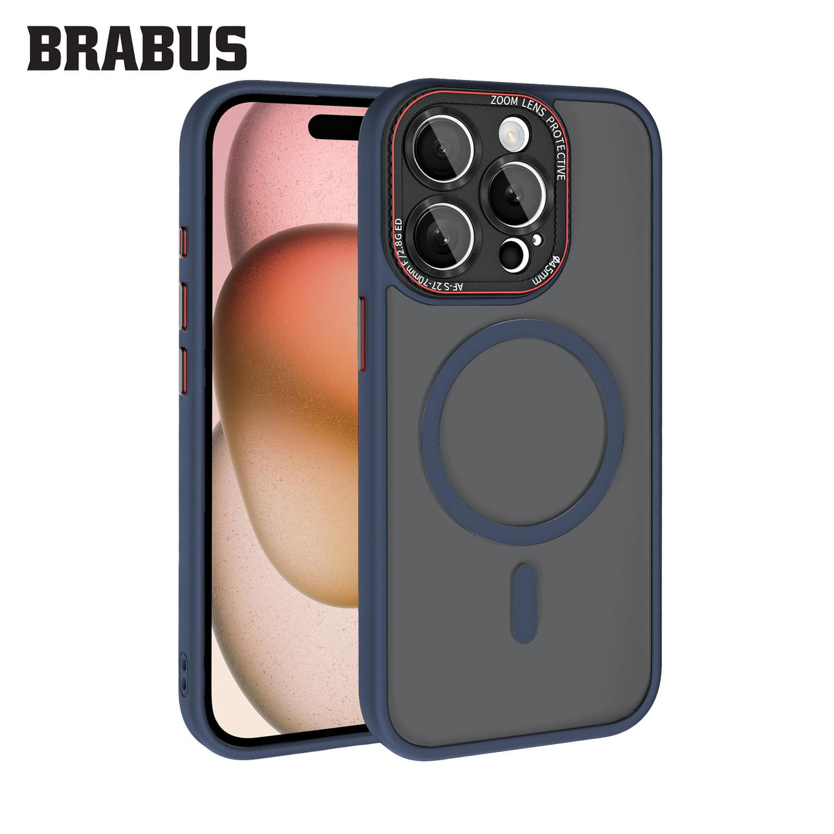 BRABUS iPhone 13 Anti-Shock MagSafe-Compatible Camera-Lens Protection Frosted Soft Edges Sonic Silicone Case · 2