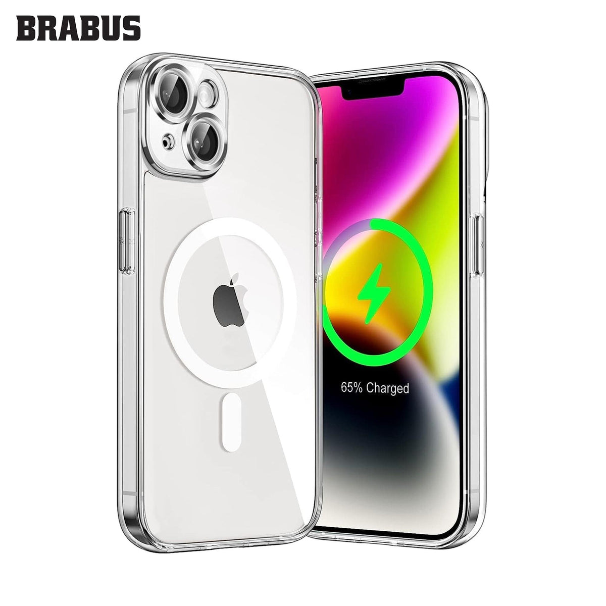 BRABUS iPhone 14 MagSafe-Compatible Kamera Lens Mercek Korumalı Slim Slim Soft Fox Silicone Case · 1