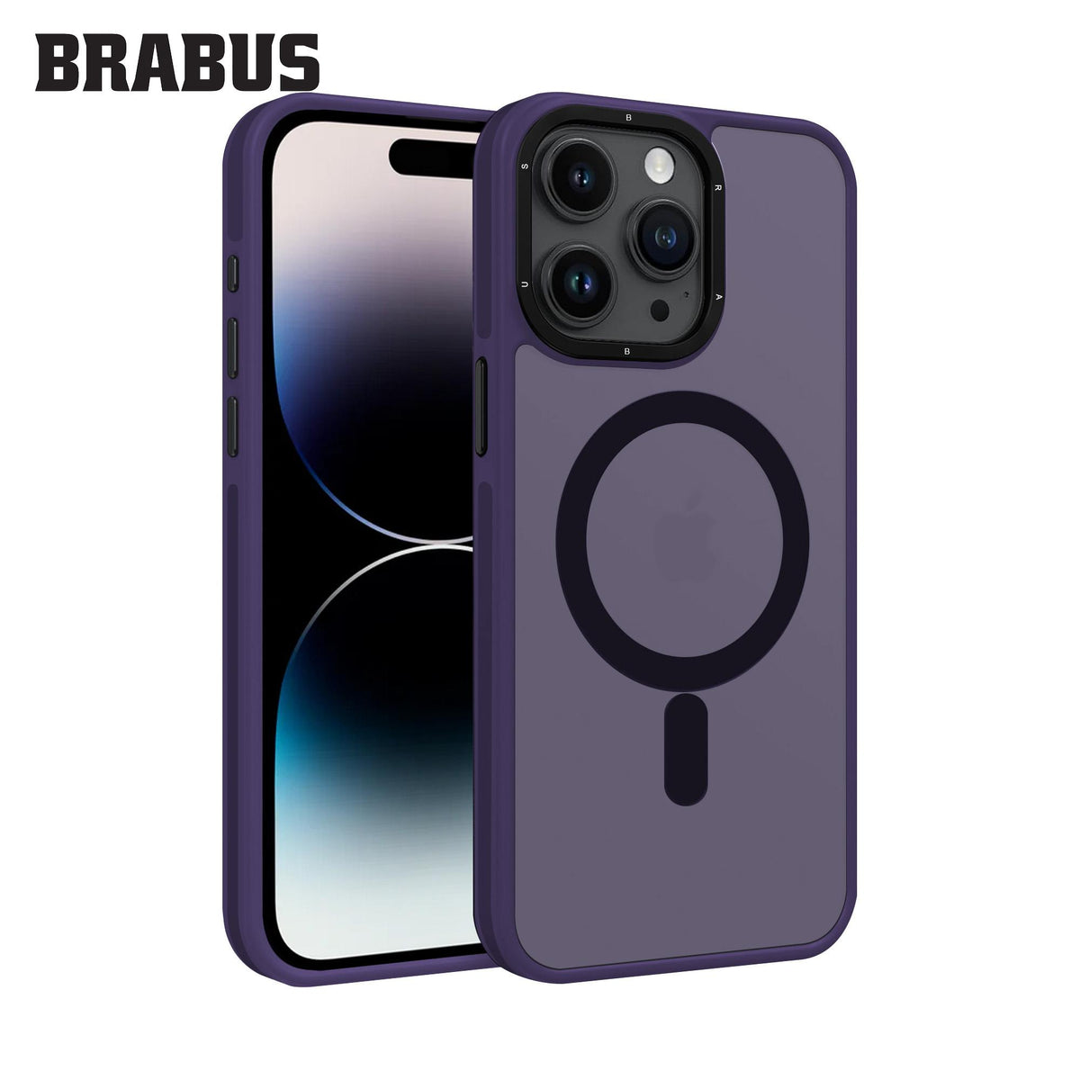 BRABUS iPhone 14 Pro Max MagSafe-Compatible Extra Yan Koruma Katmanlı Frosted Soft Deep Silicone Case · 2