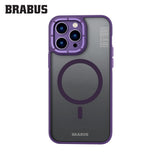 BRABUS iPhone 14 Pro Max MagSafe-Compatible Çift Yan Katman Korumalı Frosted Soft Edges Screw Silicone Case · 2
