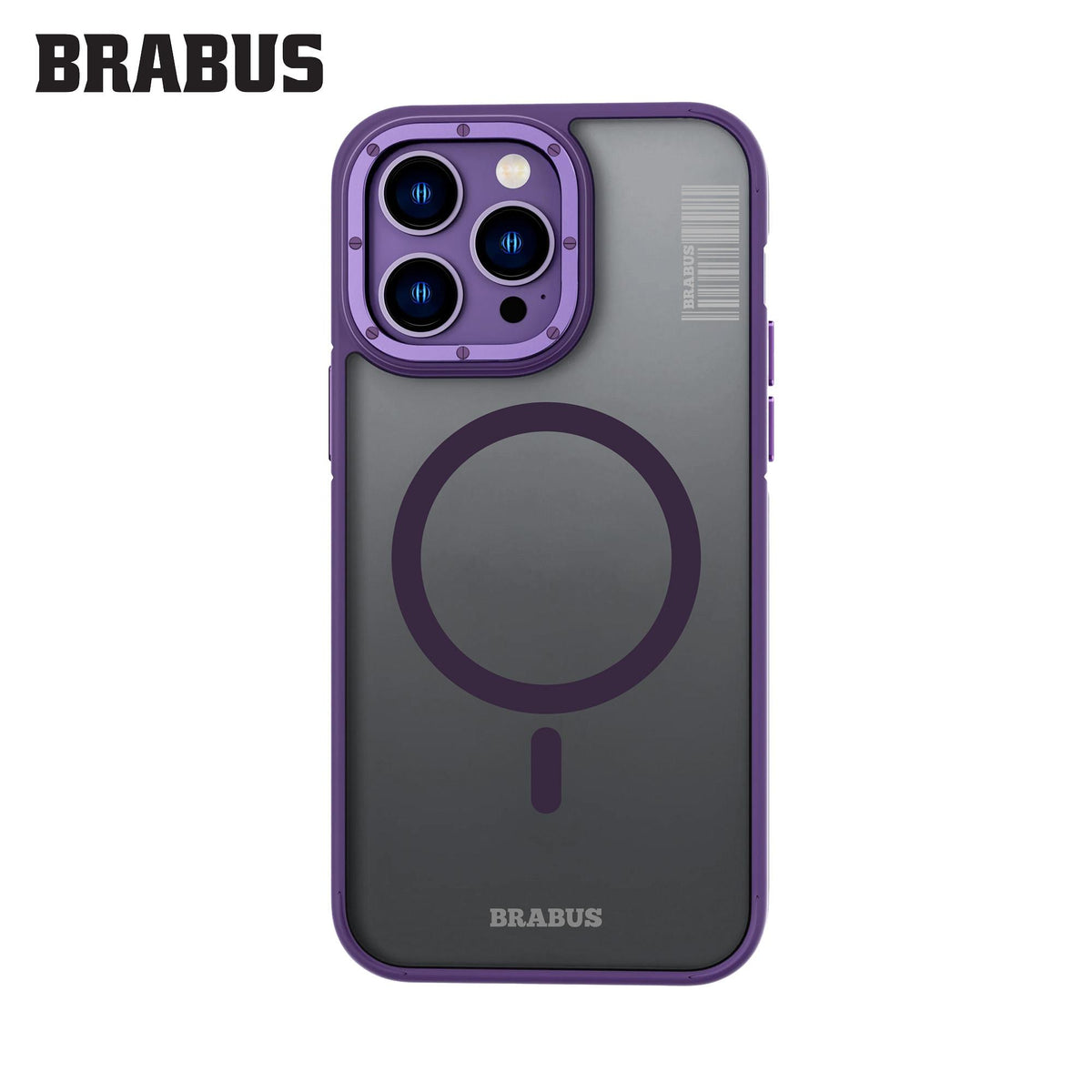 BRABUS iPhone 14 Pro Max MagSafe-Compatible Çift Yan Katman Korumalı Frosted Soft Edges Screw Silicone Case · 2