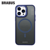 BRABUS iPhone 15 MagSafe-Compatible Çift Yan Katman Korumalı Frosted Soft Edges Screw Silicone Case · 2