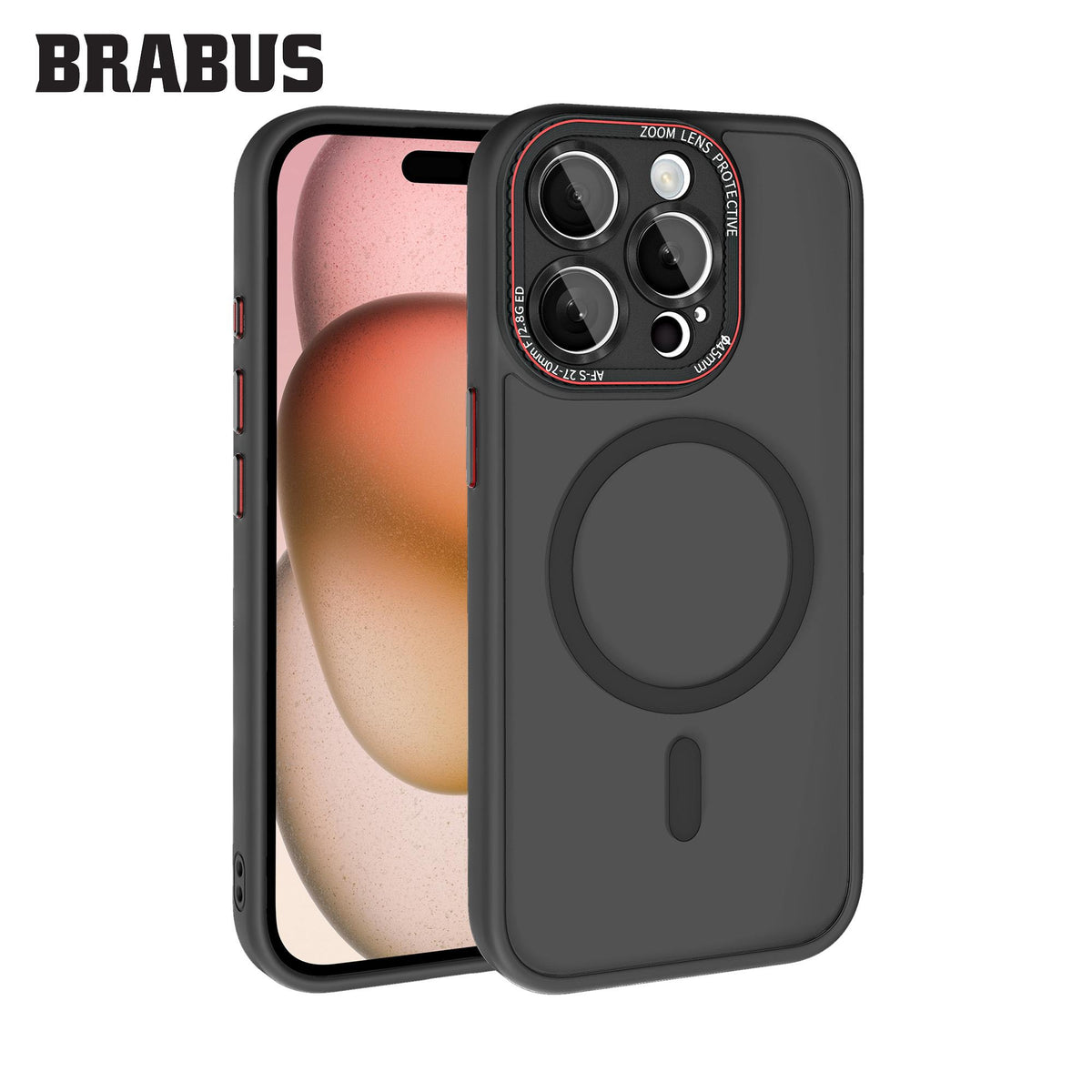 BRABUS iPhone 15 Pro Anti-Shock MagSafe-Compatible Camera-Lens Protection Frosted Soft Edges Sonic Silicone Case · 2