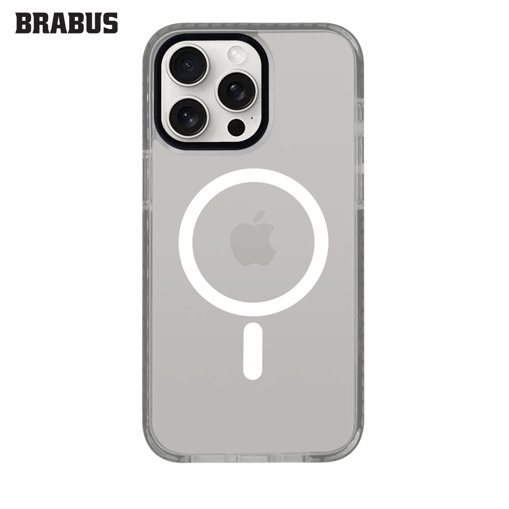 BRABUS Iphone 15 Pro Ekstra Yan Katmanlı Anti-shock MagSafe-Compatible Silicone Splash Clear Case · 1