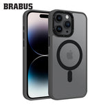 BRABUS iPhone 15 Pro MagSafe-Compatible Extra Yan Koruma Katmanlı Frosted Soft Deep Silicone Case · 1