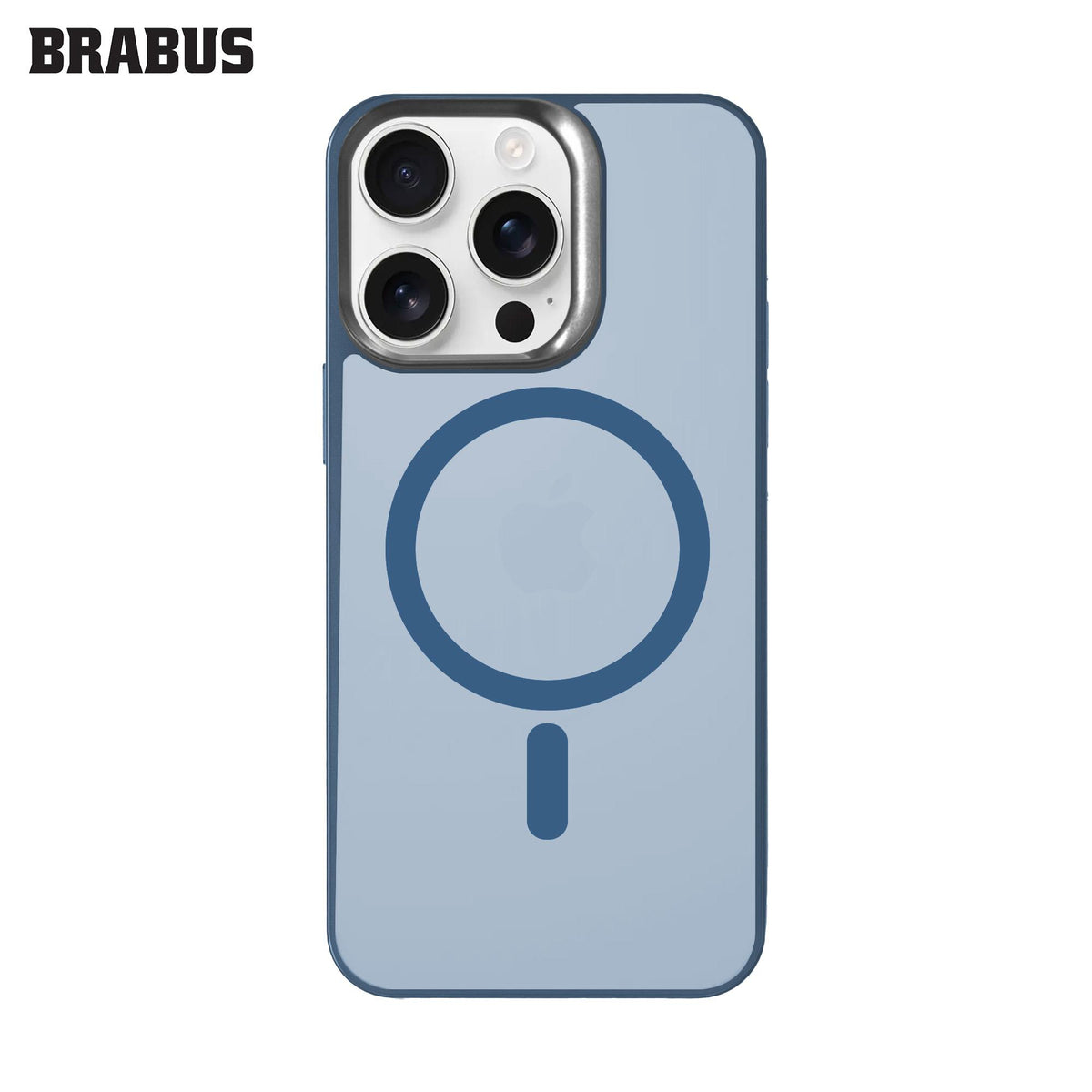 BRABUS iPhone 15 Pro MagSafe-Compatible Frosted Extra Yan Koruma Katmanlı Soft Matte Rain Silicone Case · 2