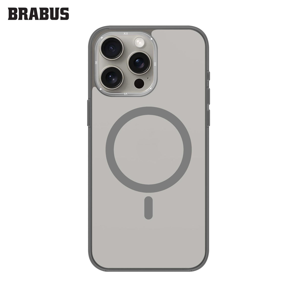 BRABUS iPhone 15 Pro MagSafe-Compatible Arkası Clear Kenarları Colored Soft Porto Silicone Case · 2