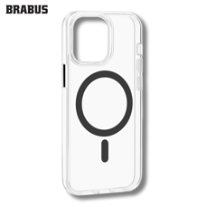 BRABUS iPhone 15 Pro MagSafe-Compatible Sararmaya Dayanıklı Clear Slim Slim Aura Hard-Shell Case · 1