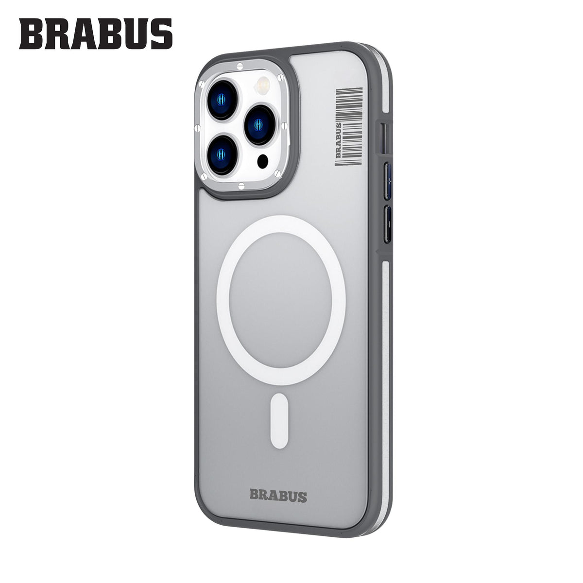 BRABUS iPhone 15 Pro MagSafe-Compatible Çift Yan Katman Korumalı Frosted Soft Edges Screw Silicone Case · 3