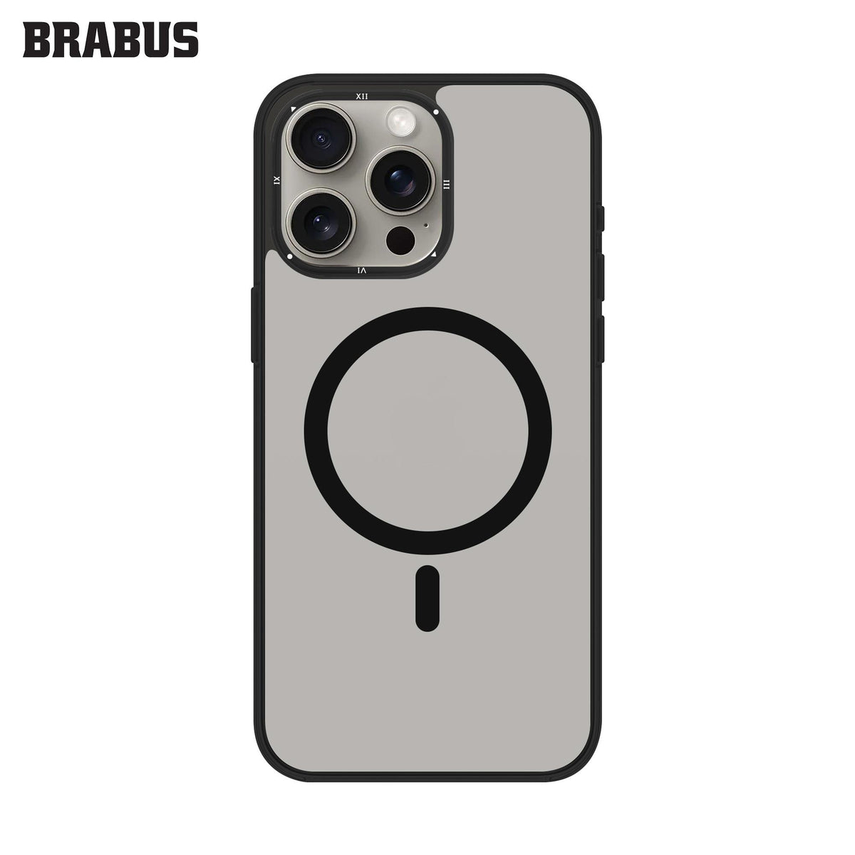 BRABUS iPhone 15 Pro Max MagSafe-Compatible Arkası Clear Kenarları Colored Soft Porto Silicone Case · 2