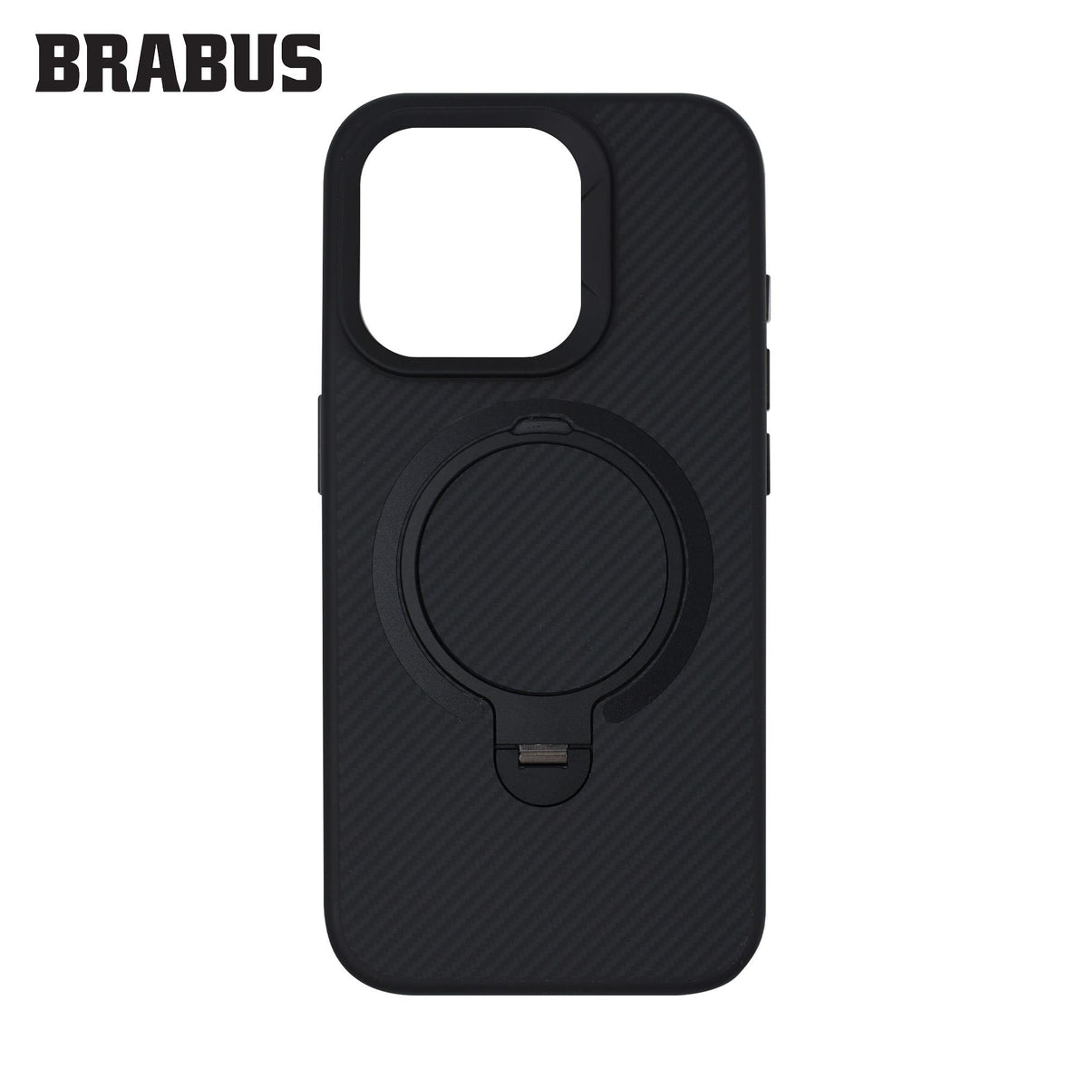BRABUS iPhone 15 Pro Max MagSafe-Compatible Carbon Fiber-Covered Metal Stand Anti-Shock Urban Silicone Case · 3
