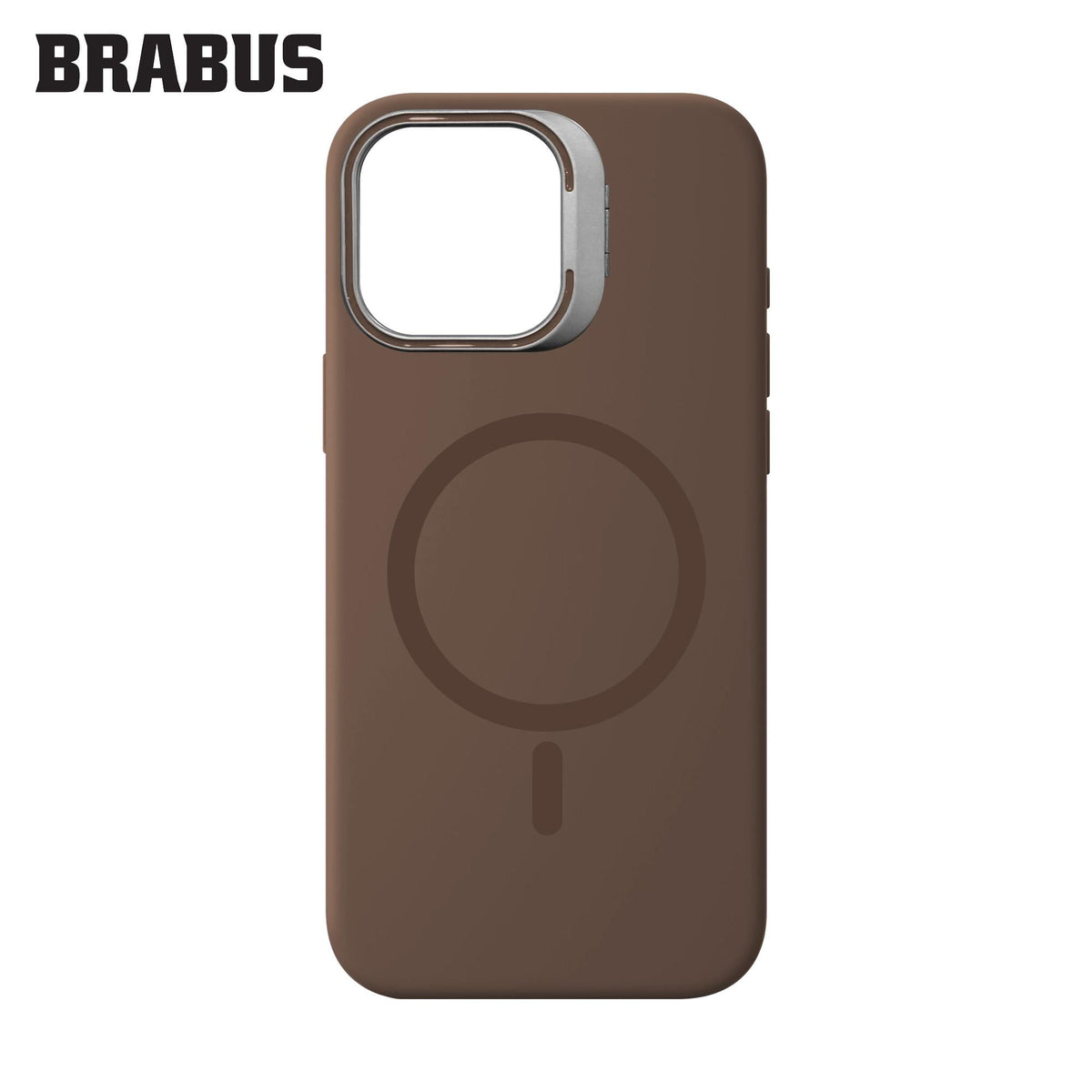 BRABUS iPhone 15 Pro Max MagSafe-Compatible Metal Kamera Stand Velvet-Lined Silinebilir Matte Soft Jel Work Silicone Case · 3