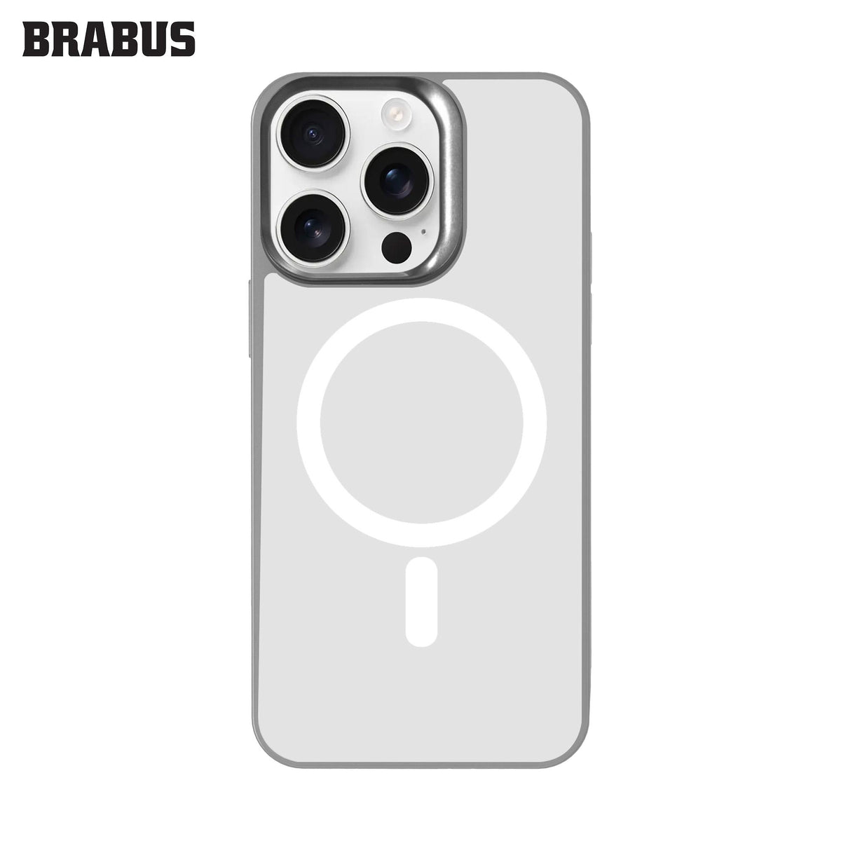 BRABUS iPhone 15 Pro Max MagSafe-Compatible Frosted Extra Yan Koruma Katmanlı Soft Matte Rain Silicone Case · 2