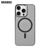 BRABUS iPhone 15 Pro Max MagSafe-Compatible Frosted Extra Yan Koruma Katmanlı Soft Matte Rain Silicone Case · 1