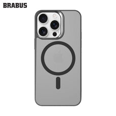 BRABUS iPhone 15 Pro Max MagSafe-Compatible Frosted Extra Yan Koruma Katmanlı Soft Matte Rain Silicone Case · 1