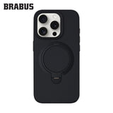 BRABUS iPhone 15 Pro Max MagSafe-Compatible Carbon Fiber-Covered Metal Stand Anti-Shock Urban Silicone Case · 2
