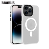 BRABUS iPhone 15 Pro Max MagSafe-Compatible Extra Yan Koruma Katmanlı Frosted Soft Deep Silicone Case · 2