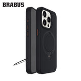 BRABUS iPhone 15 Pro Max MagSafe-Compatible Carbon Fiber-Covered Metal Stand Anti-Shock Urban Silicone Case · 4