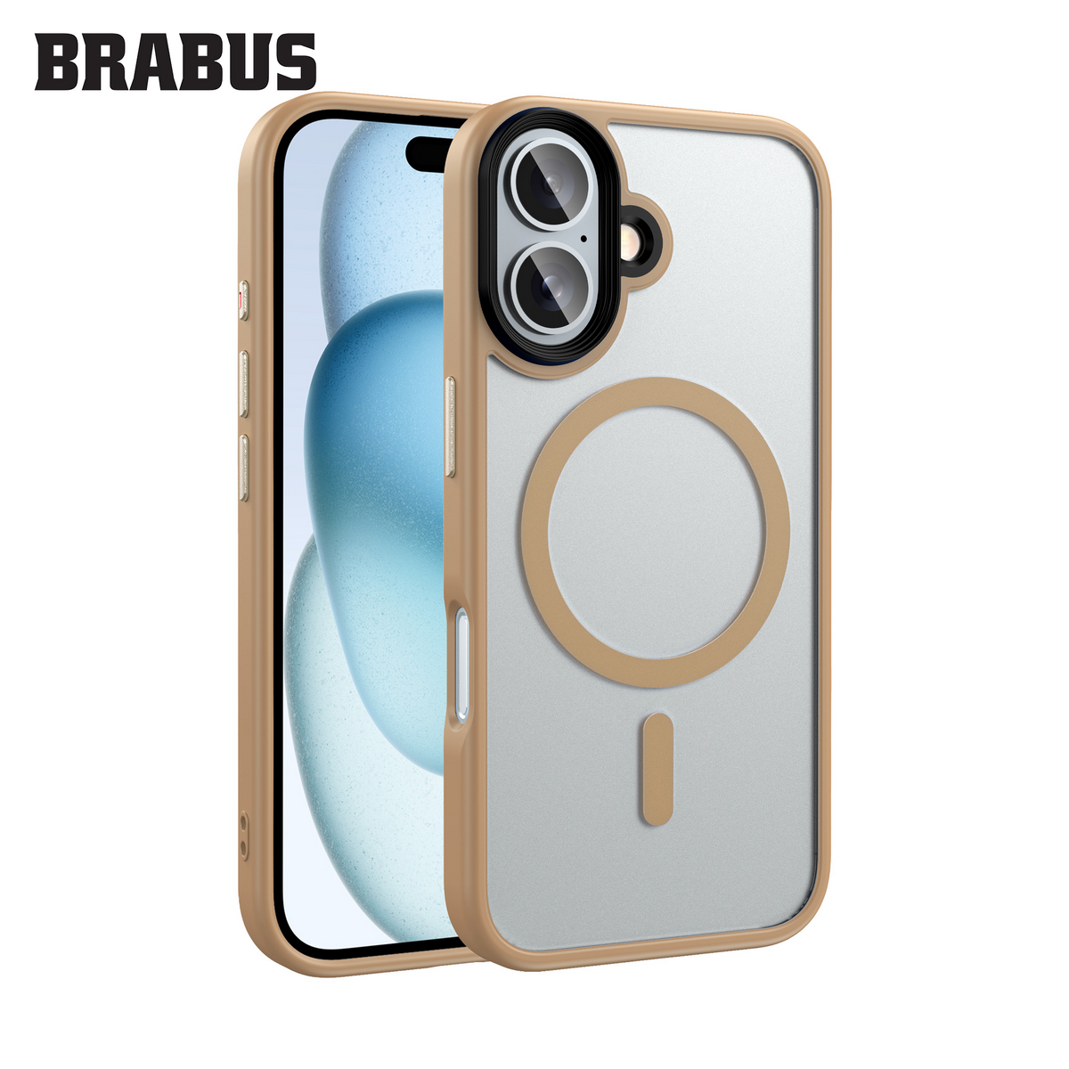 BRABUS Anti-Shock MagSafe-Compatible Soft Edges Frosted Matte Fall Silicone Case for iPhone 16 · 2