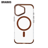 BRABUS iPhone 16 MagSafe-Compatible Sararmaya Dayanıklı Metal Kamera Stand Clear Colored Supra Silicone Case · 2