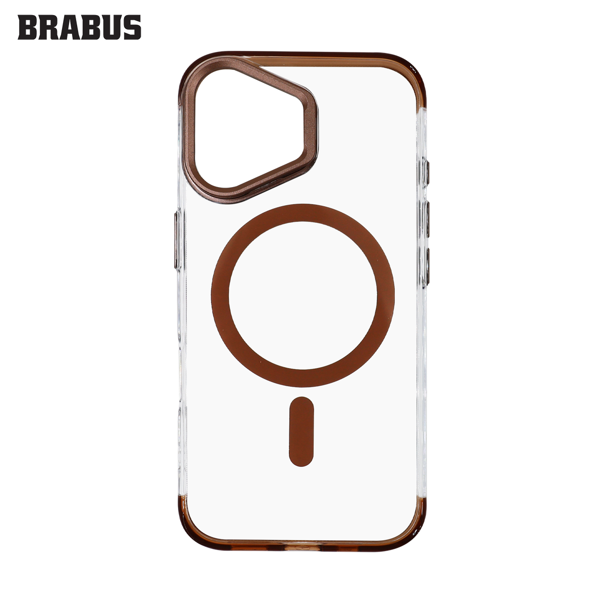 BRABUS iPhone 16 MagSafe-Compatible Sararmaya Dayanıklı Metal Kamera Stand Clear Colored Supra Silicone Case · 2