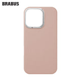 BRABUS iPhone 16 Pro Hidden MagSafe-Compatible Velvet-Lined Deri Görünümlü Kamera Kısmı Rhinestone Silicone Pearl Case · 3