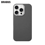 BRABUS iPhone 16 Pro Hidden MagSafe-Compatible Velvet-Lined Deri Görünümlü Kamera Kısmı Rhinestone Silicone Pearl Case · 1