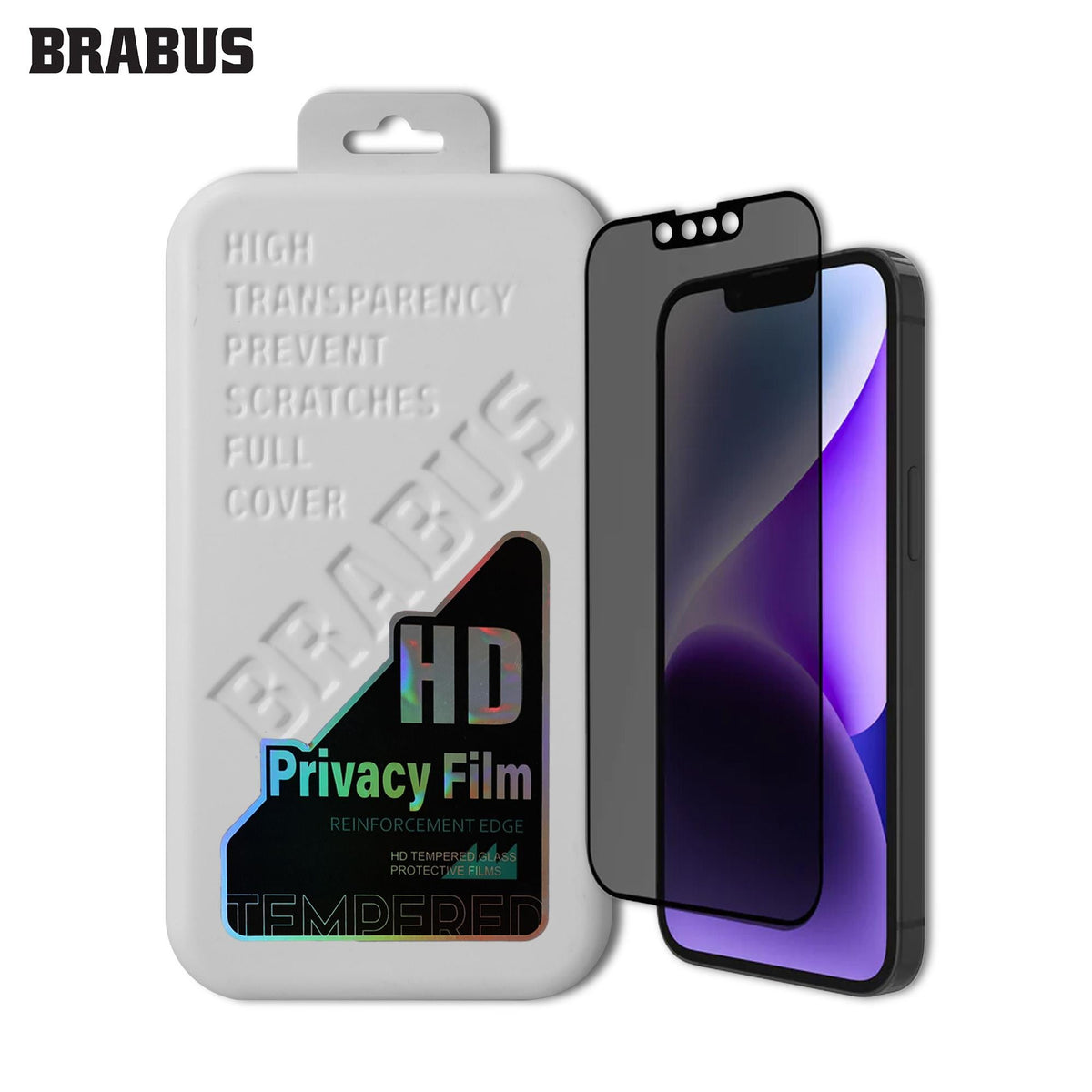BRABUS HD Privacy Film Full-Coverage Tempered Glass Screen Protector for iPhone 16 Pro · 1