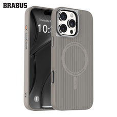 BRABUS iPhone 16 Pro MagSafe-Compatible Ribbedlı Arka Matte Yüzey Velvet-Lined Soft Rio Silicone Case · 1