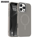 BRABUS iPhone 16 Pro MagSafe-Compatible Ribbedlı Arka Matte Yüzey Velvet-Lined Soft Rio Silicone Case · 1