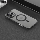 BRABUS iPhone 16 Pro MagSafe-Compatible Clear Frosted Metal Bumper Kenarlı Matte Loft Silicone Case · 4