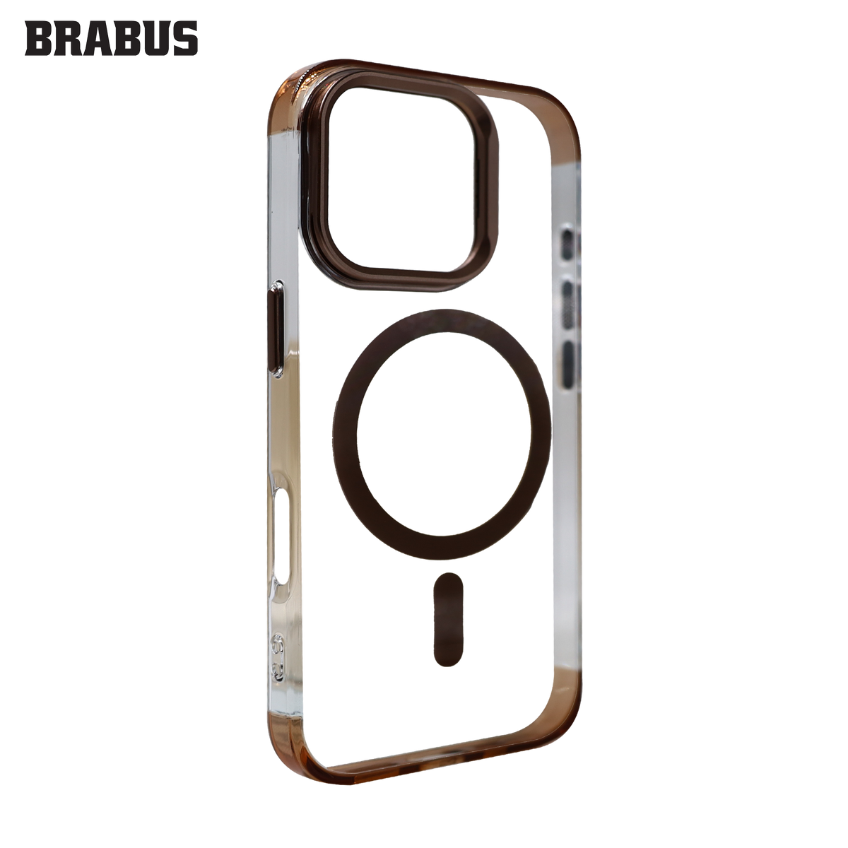 BRABUS iPhone 16 Pro MagSafe-Compatible Sararmaya Dayanıklı Metal Kamera Stand Clear Colored Supra Silicone Case · 3