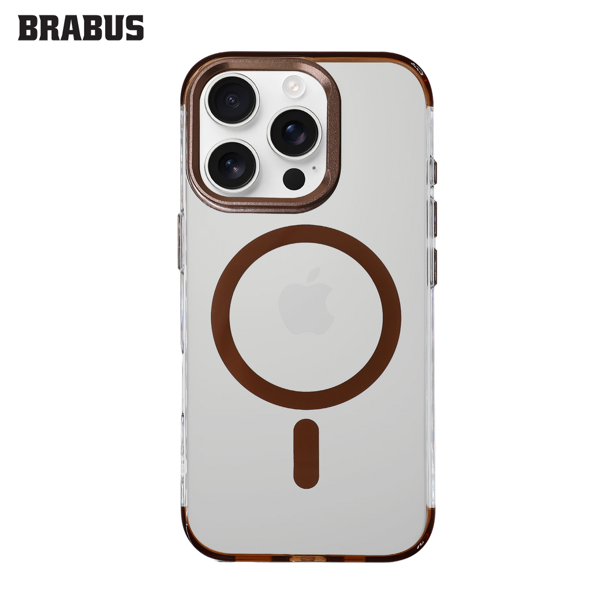 BRABUS iPhone 16 Pro MagSafe-Compatible Sararmaya Dayanıklı Metal Kamera Stand Clear Colored Supra Silicone Case · 1