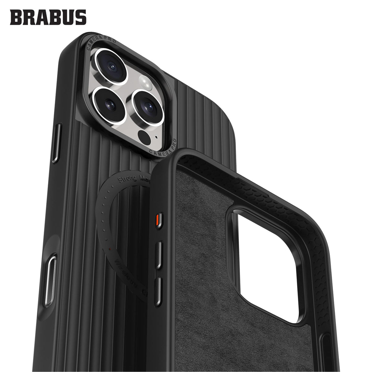 BRABUS iPhone 16 Pro MagSafe-Compatible Ribbedlı Arka Matte Yüzey Velvet-Lined Soft Rio Silicone Case · 3