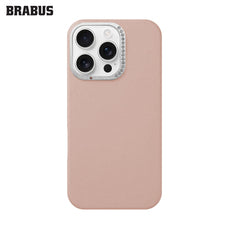 BRABUS iPhone 16 Pro Max Hidden MagSafe-Compatible Velvet-Lined Deri Görünümlü Kamera Kısmı Rhinestone Silicone Pearl Case · 1