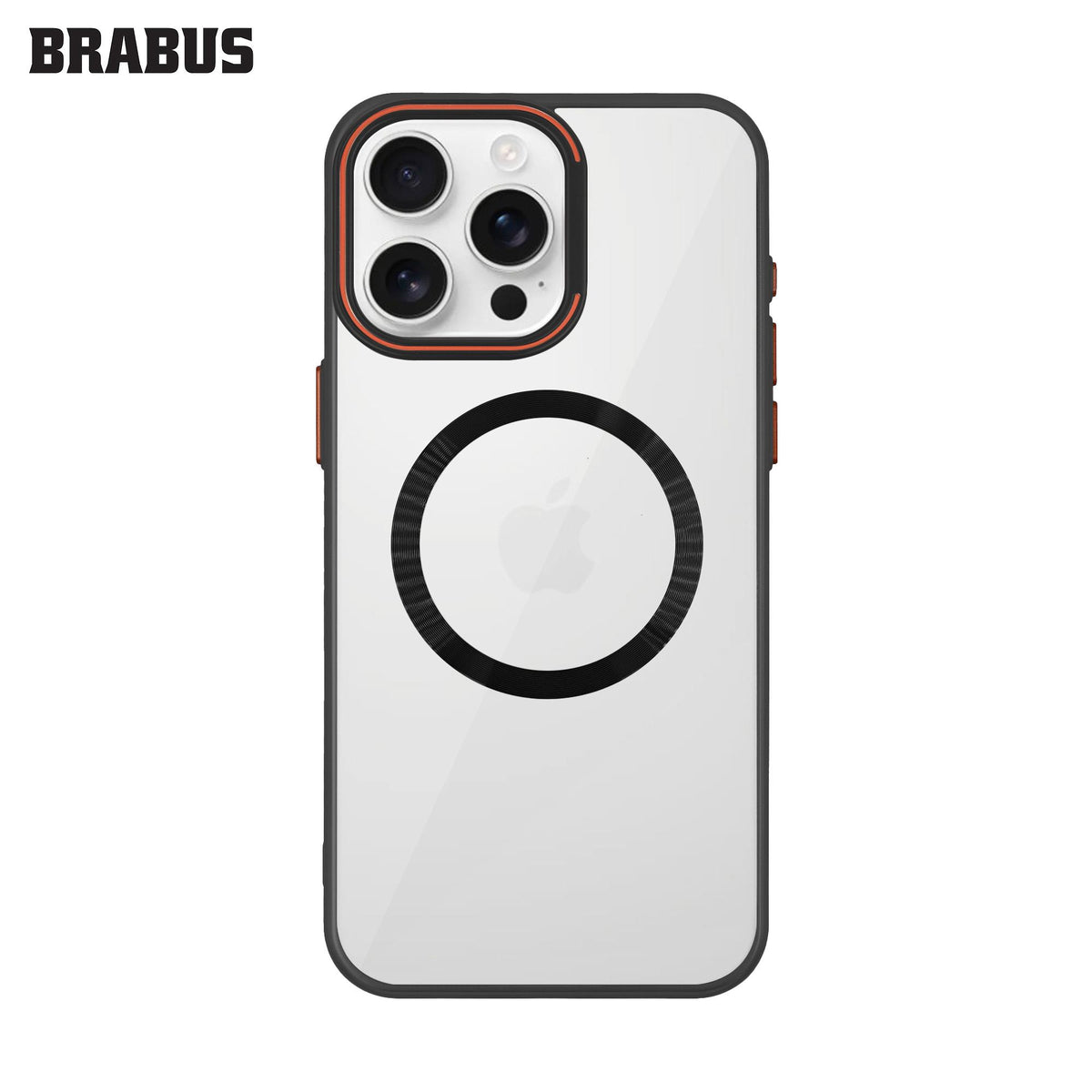 BRABUS iPhone 16 Pro Max MagSafe Metal Stand Colored Lazer Clear Lens Koruyuculu Slim Wing Silicone Case · 3