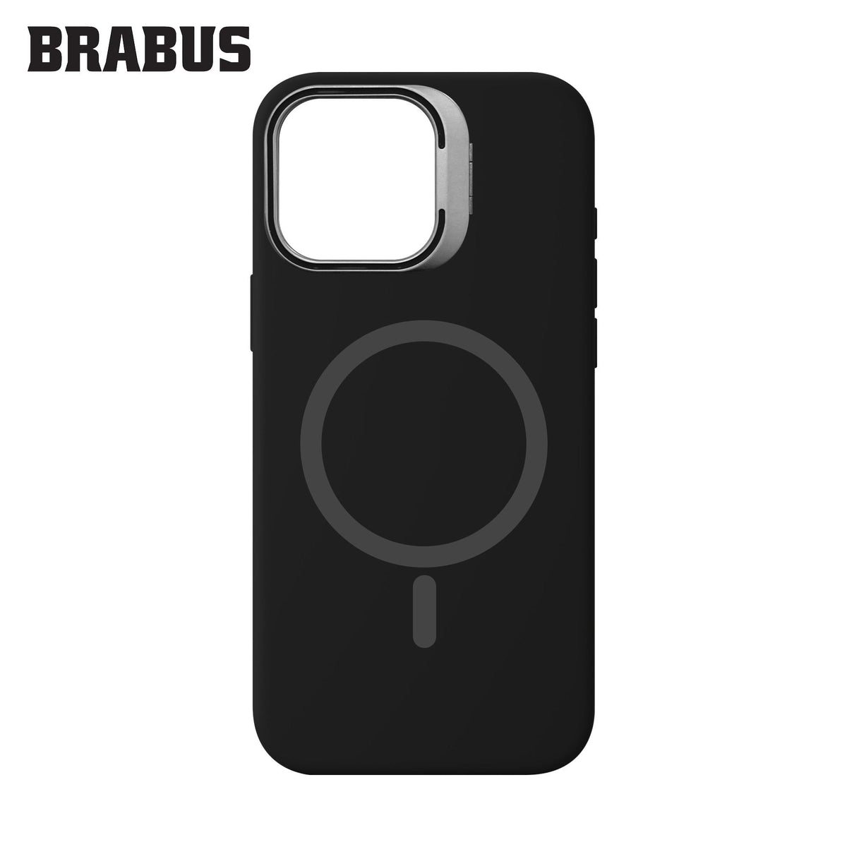 BRABUS iPhone 16 Pro Max MagSafe-Compatible Metal Kamera Stand Velvet-Lined Silinebilir Matte Soft Jel Work Silicone Case · 3
