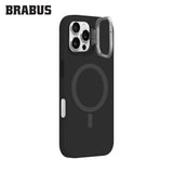 BRABUS iPhone 16 Pro Max MagSafe-Compatible Metal Kamera Stand Velvet-Lined Silinebilir Matte Soft Jel Work Silicone Case · 4