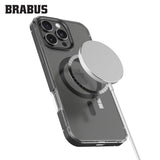 BRABUS iPhone 16 Pro Max MagSafe-Compatible Clear Frosted Metal Bumper Kenarlı Matte Loft Silicone Case · 3