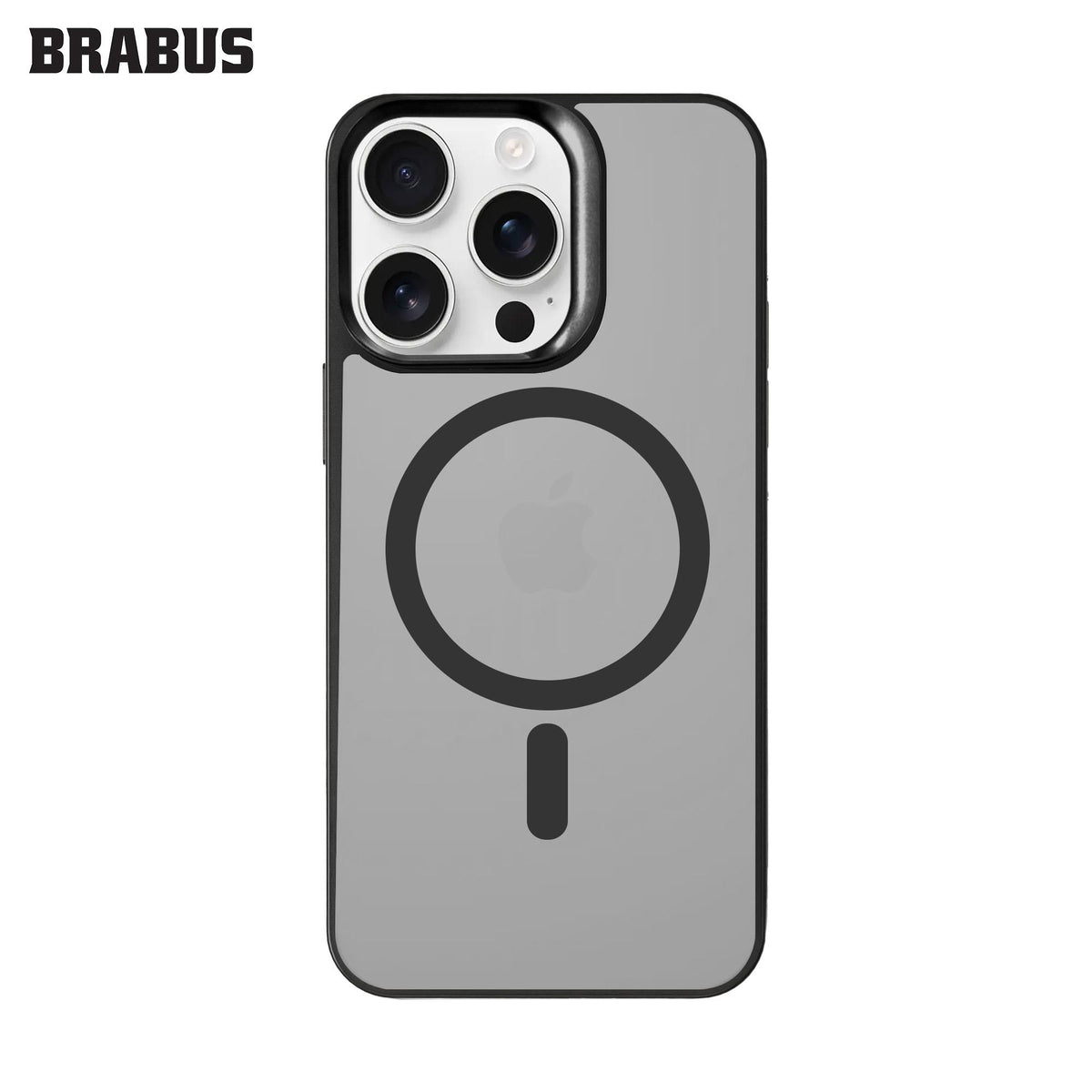 BRABUS iPhone 16 Pro Max MagSafe-Compatible Frosted Extra Yan Koruma Katmanlı Soft Matte Rain Silicone Case · 2