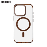 BRABUS iPhone 16 Pro Max MagSafe-Compatible Sararmaya Dayanıklı Metal Kamera Stand Clear Colored Supra Silicone Case · 2
