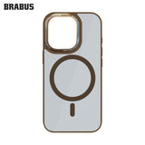 BRABUS iPhone 16 Pro Max MagSafe-Compatible Arkası Clear Kenarları Colored Soft Porto Silicone Case · 2