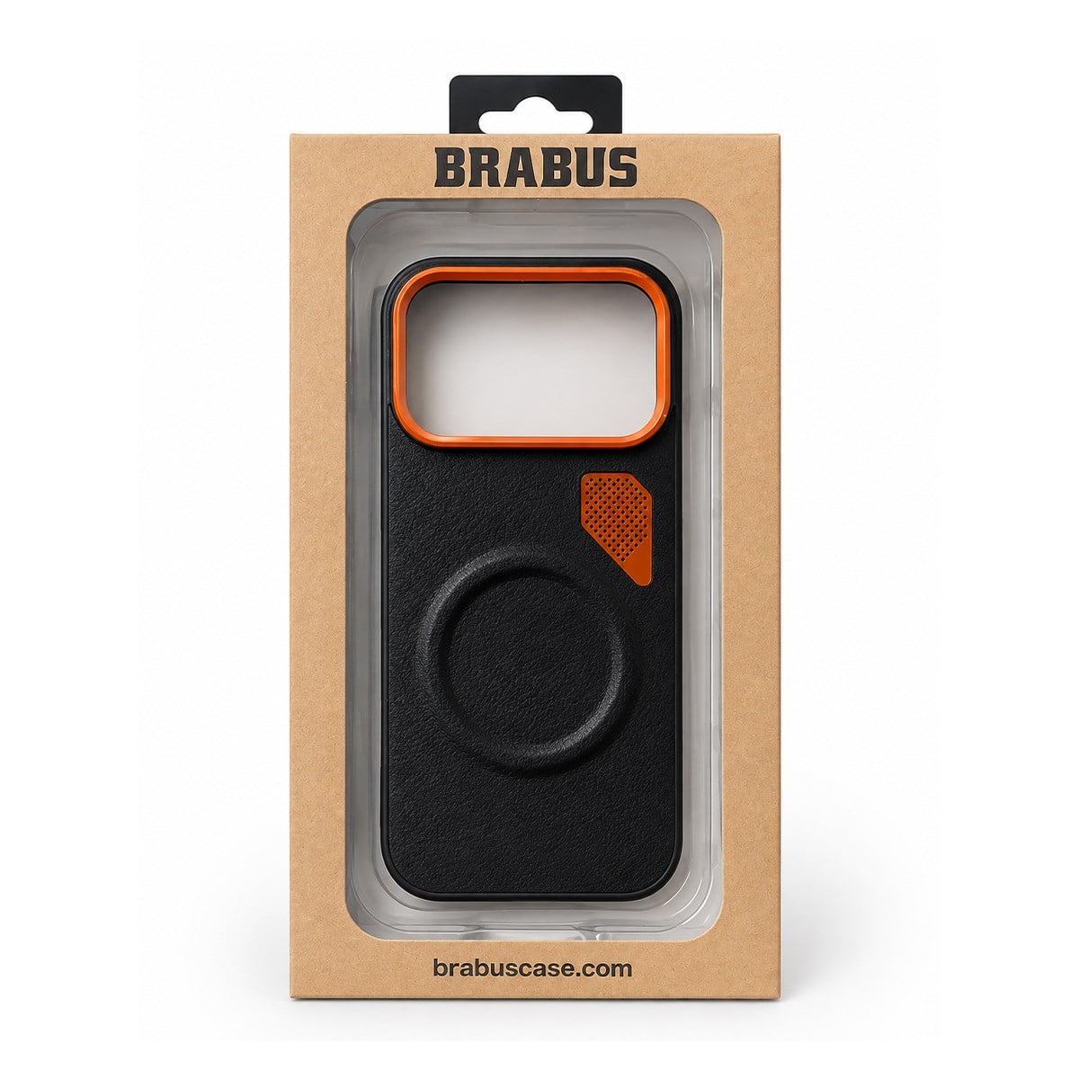 BRABUS MagSafe-Compatible Metal Buttons Leather-Covered Boxed Ram Phone Case for iPhone 16 Pro Max · 2