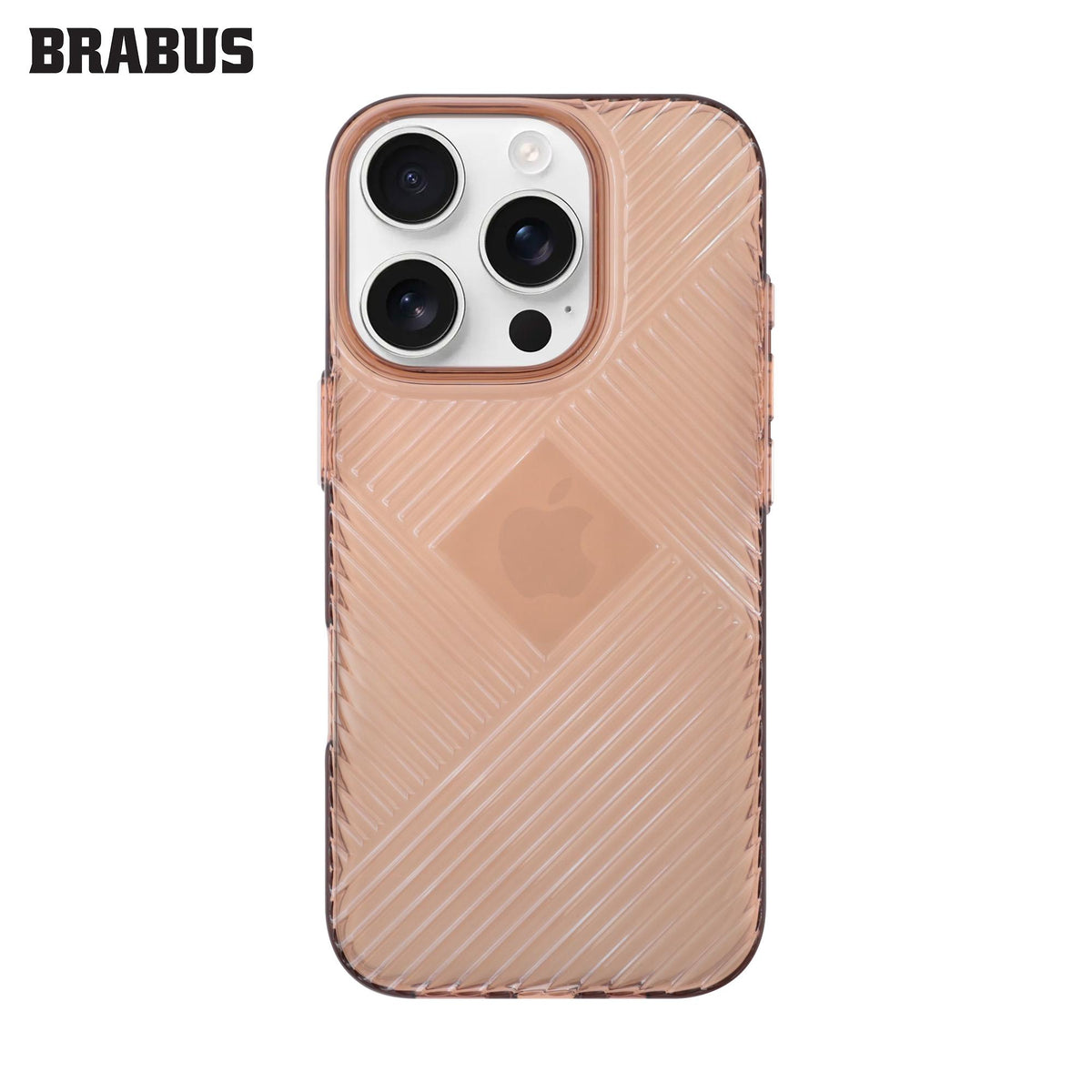 BRABUS iPhone 16 Pro Saydam Colored Kaymaz Ribbedlı Dış Yüzey Slim Slim Clear Hard-Shell Art Silicone Case · 2