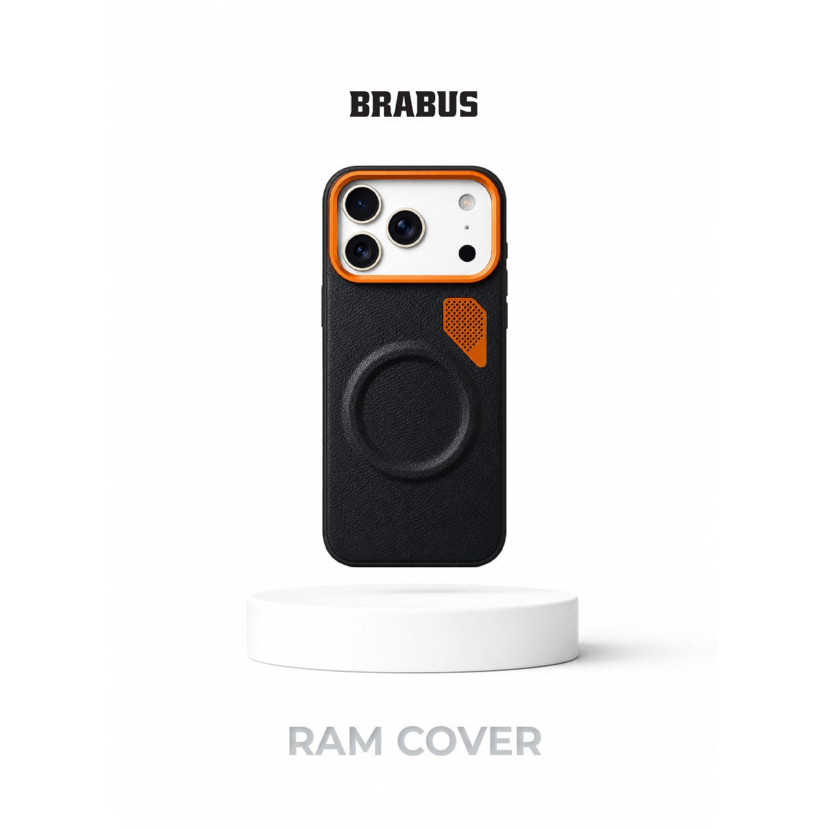 BRABUS MagSafe-Compatible Metal Buttons Leather-Covered Boxed Ram Phone Case for iPhone 17 Pro Max · 1